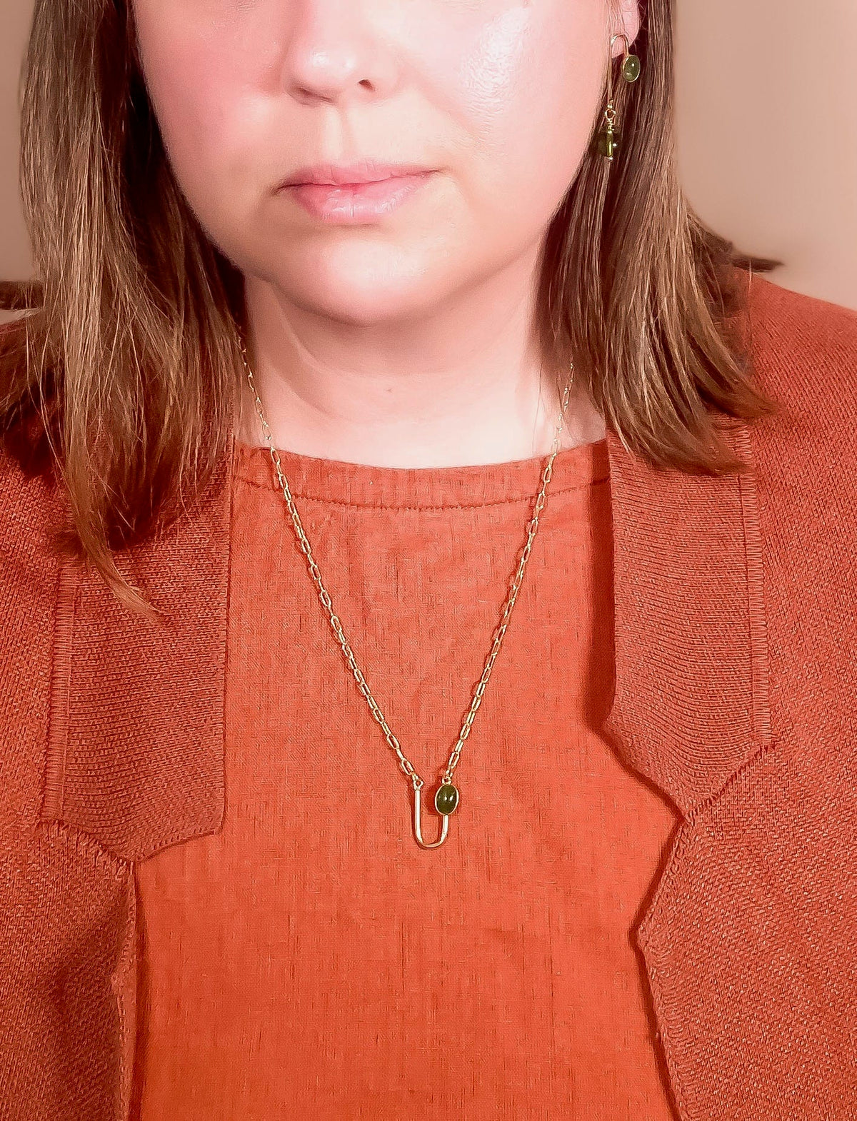 Jade Asymmetrical Arch Necklace