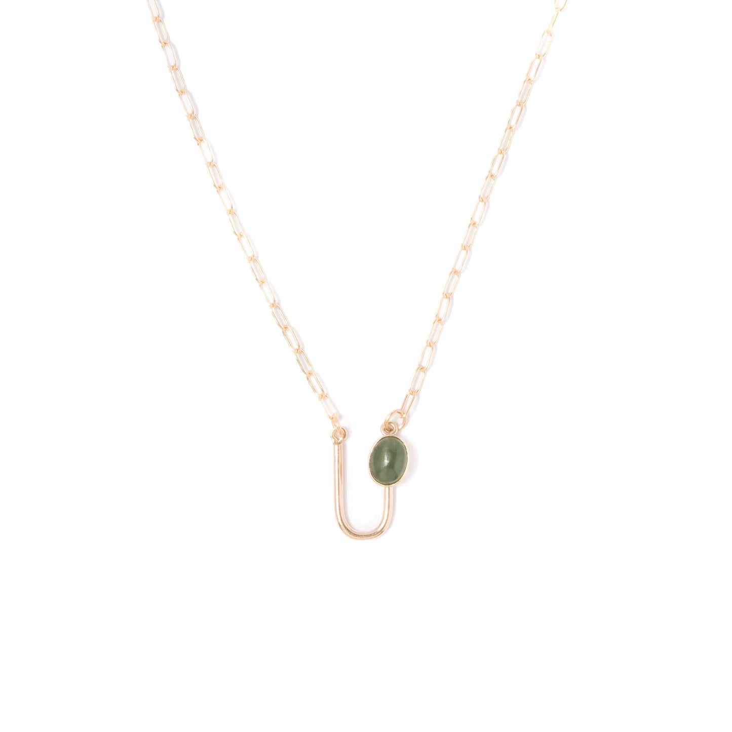 Jade Asymmetrical Arch Necklace