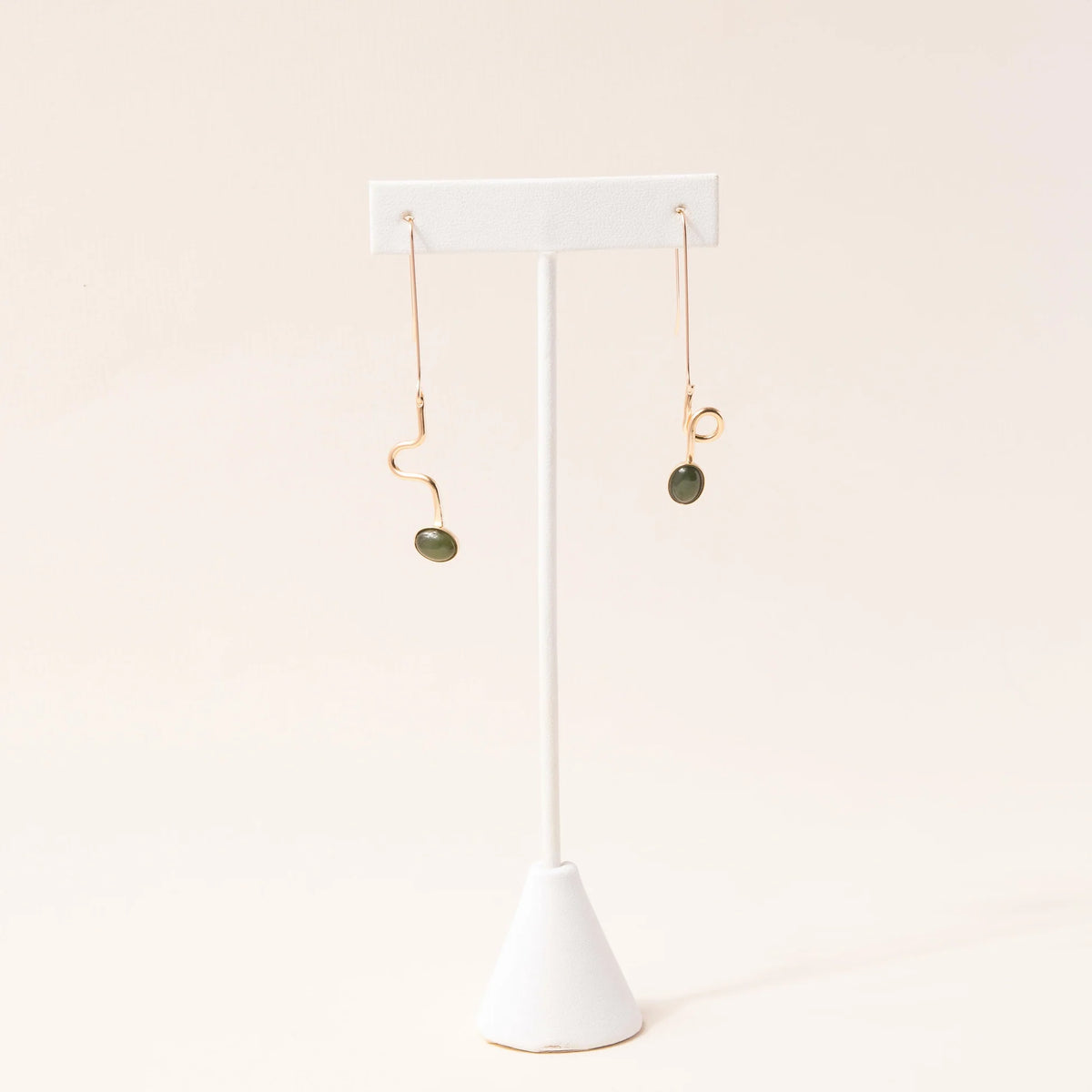 Jade Contour Drop Earrings