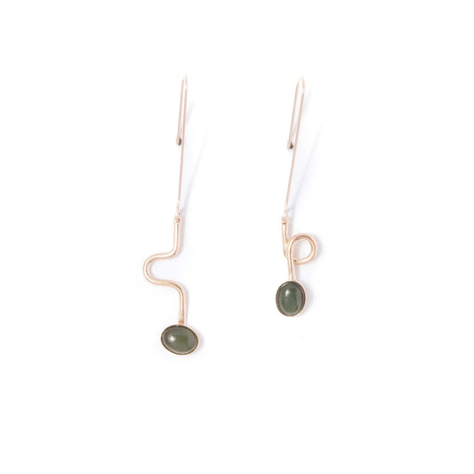 Jade Contour Drop Earrings