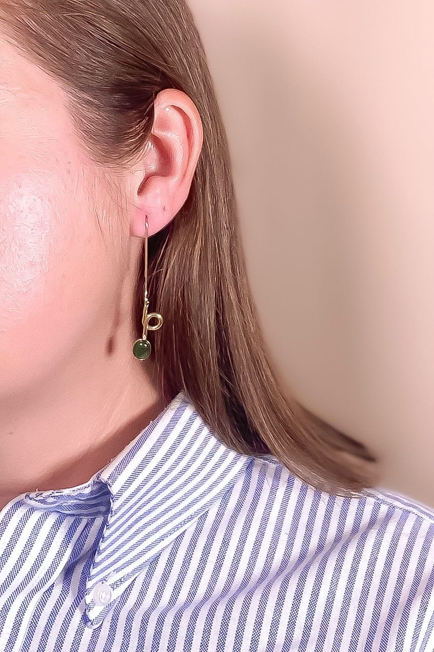 Jade Contour Drop Earrings