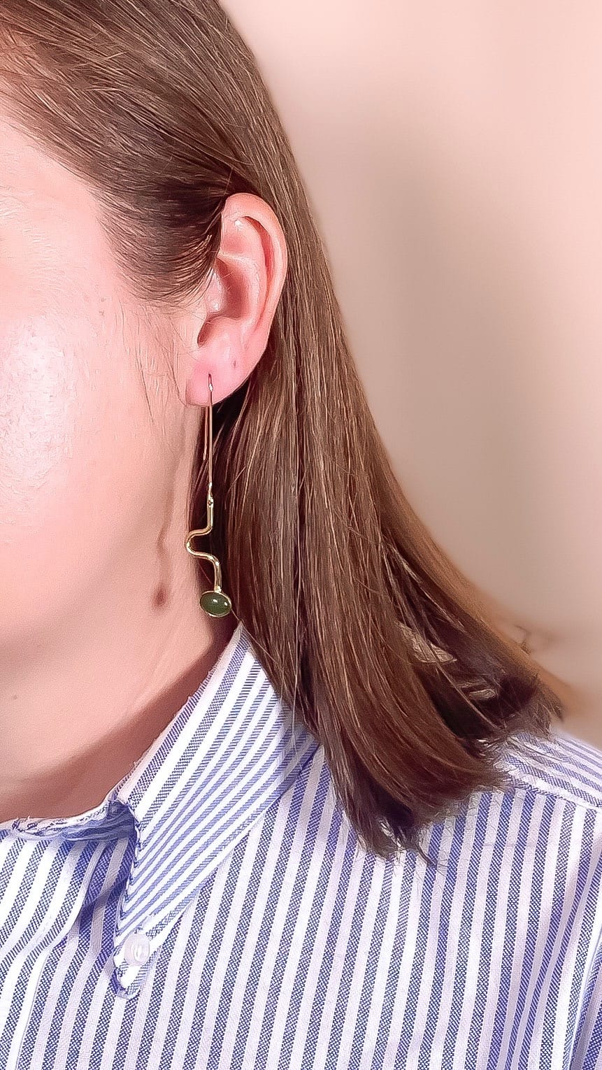 Jade Contour Drop Earrings