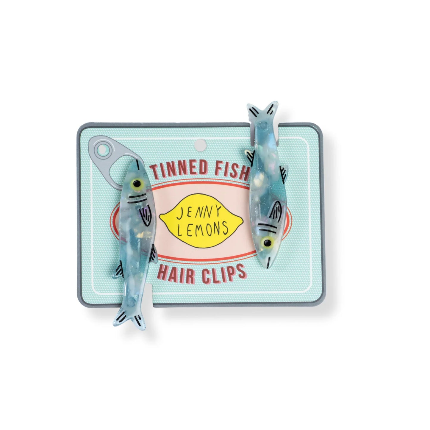 Blue Sardine Alligator Hair Clips