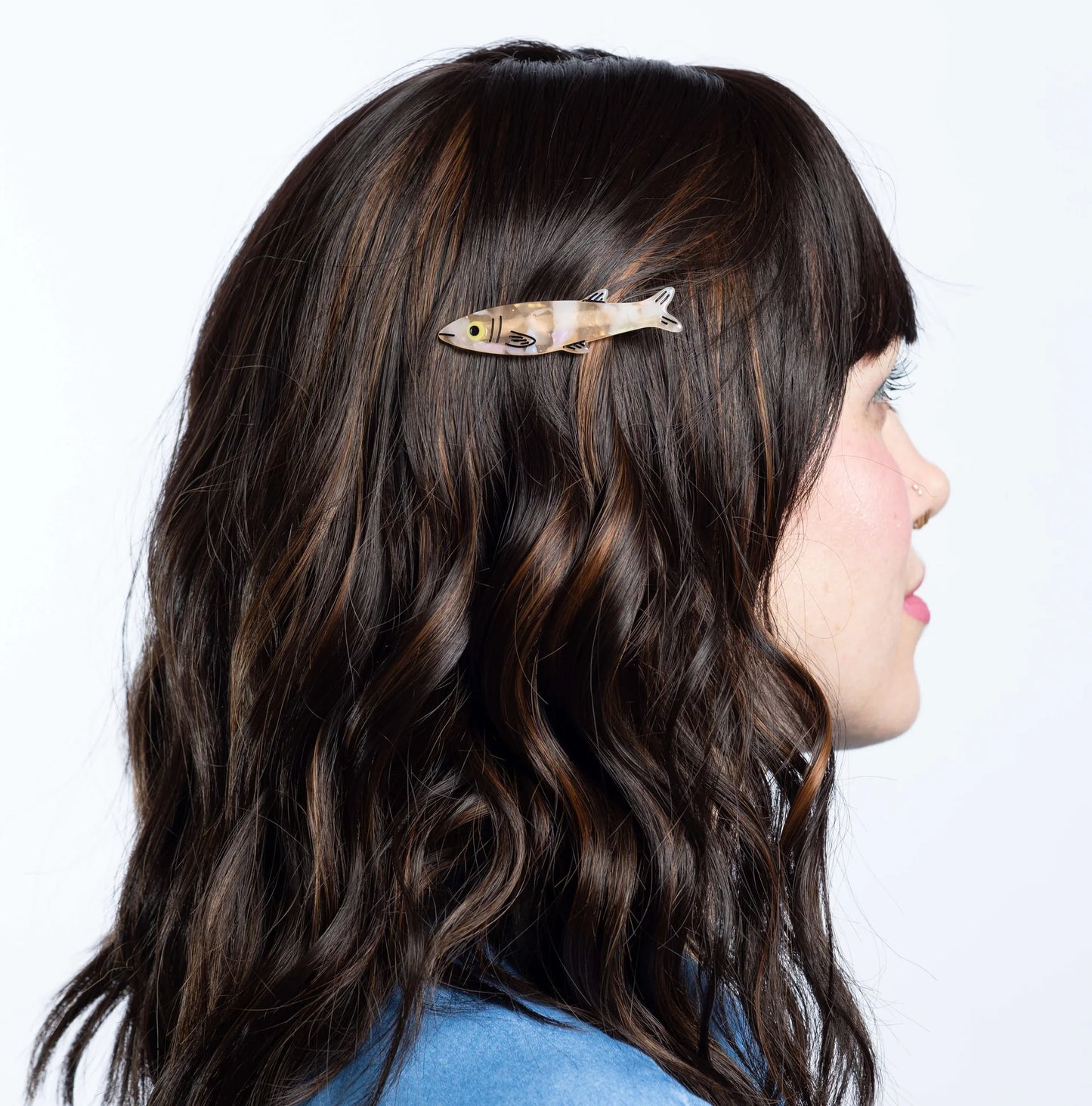 Gold Sardine Alligator Hair Clips