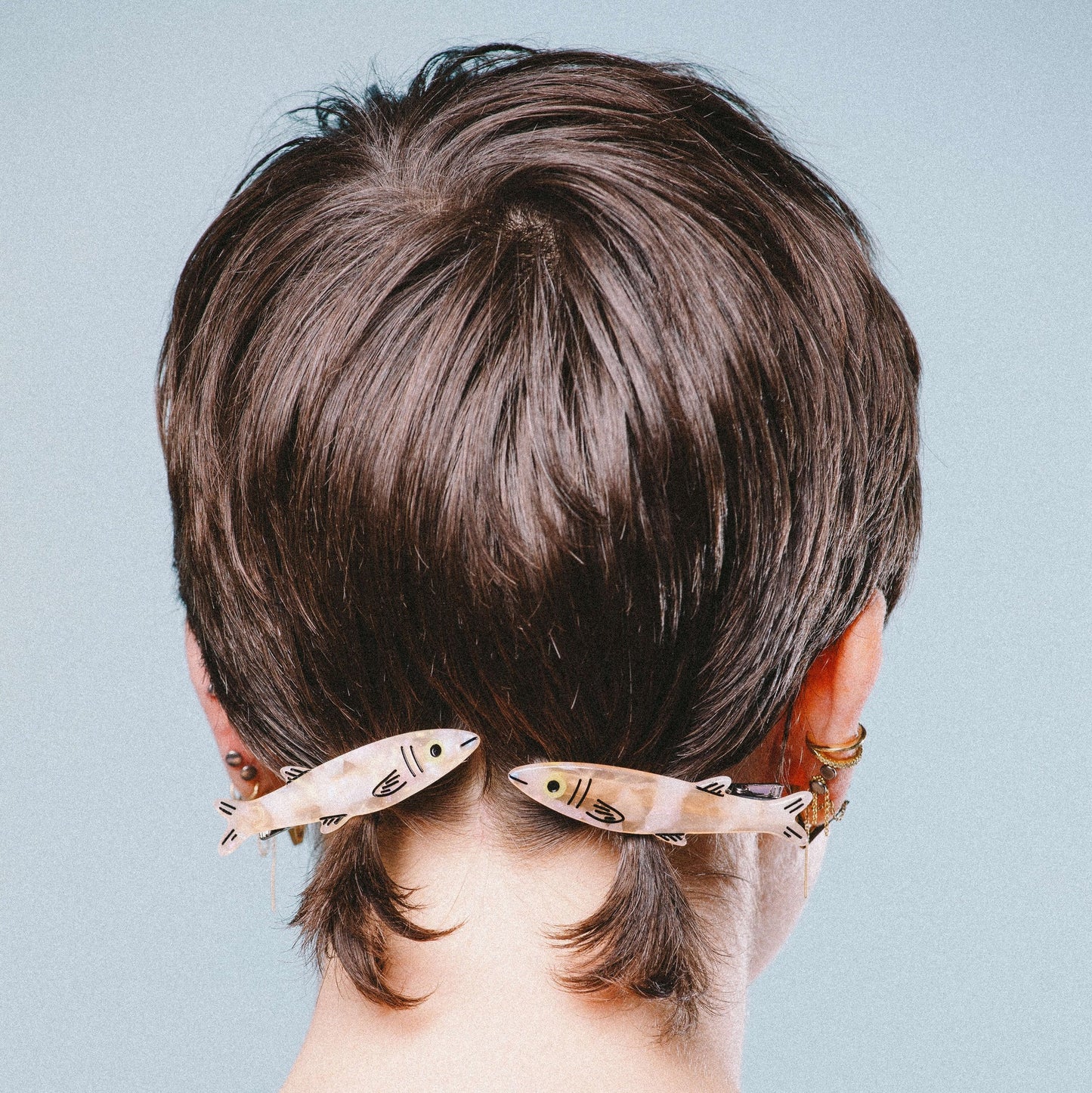 Gold Sardine Alligator Hair Clips