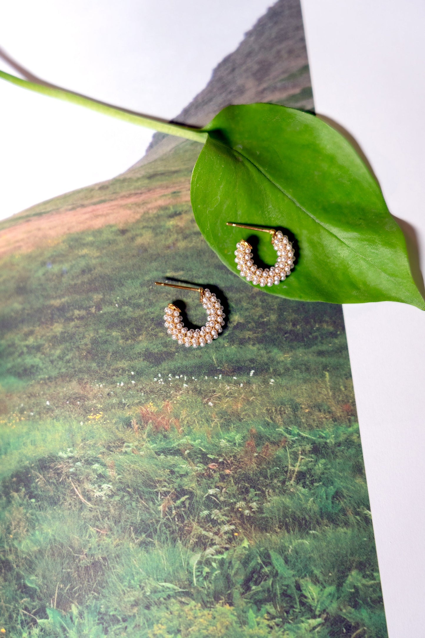 Pearl Mini Dot Hoops