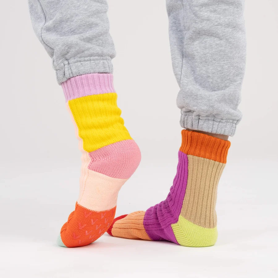 Mismatch House Socks - Pink
