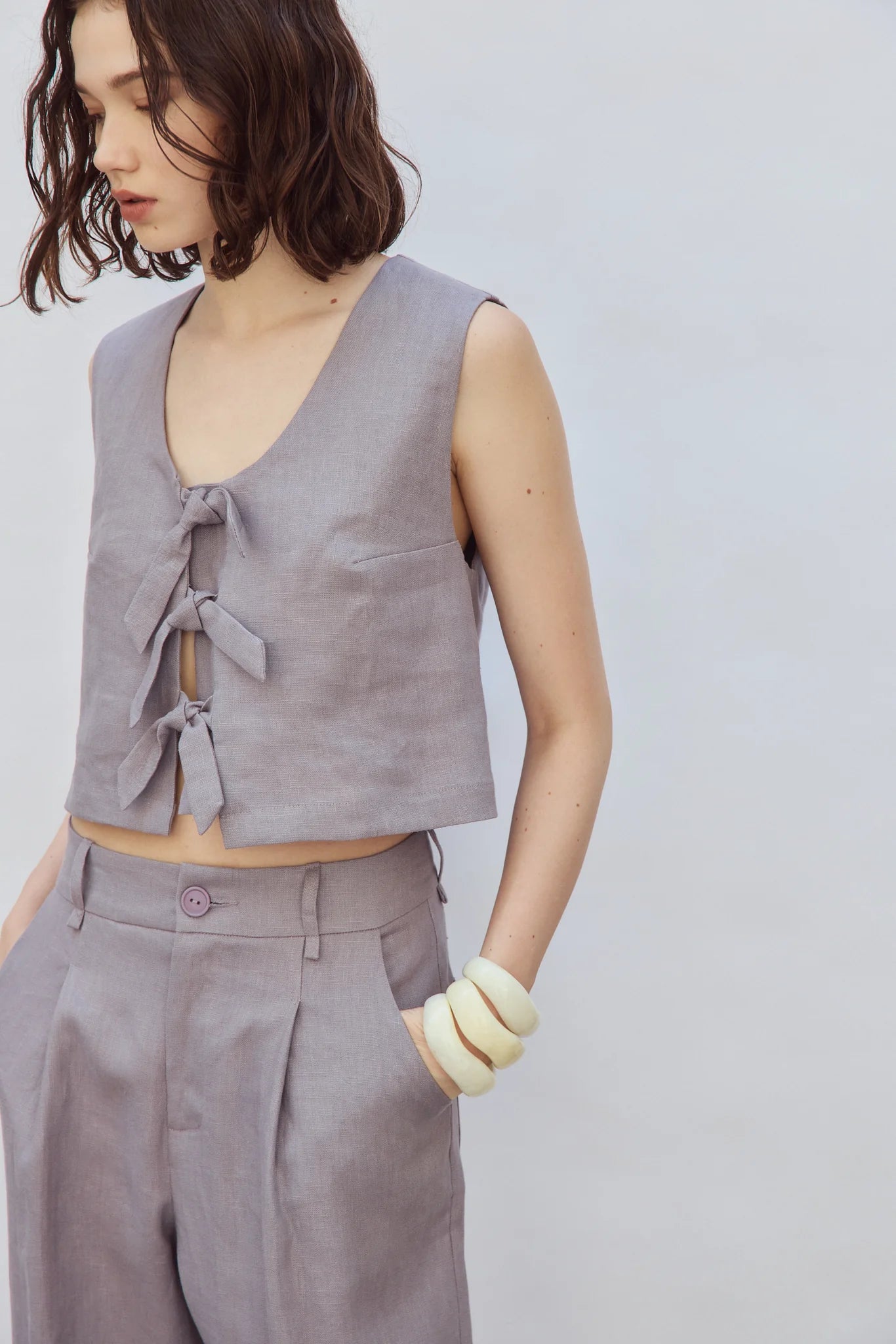 Eve Gravel Saxon Top