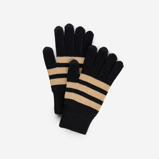 Stripe Touchscreen Gloves - Black Sand