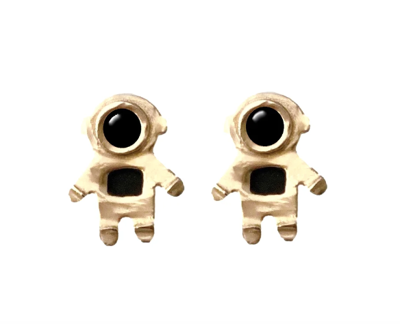 Astronaut Earrings Onyx + Onyx