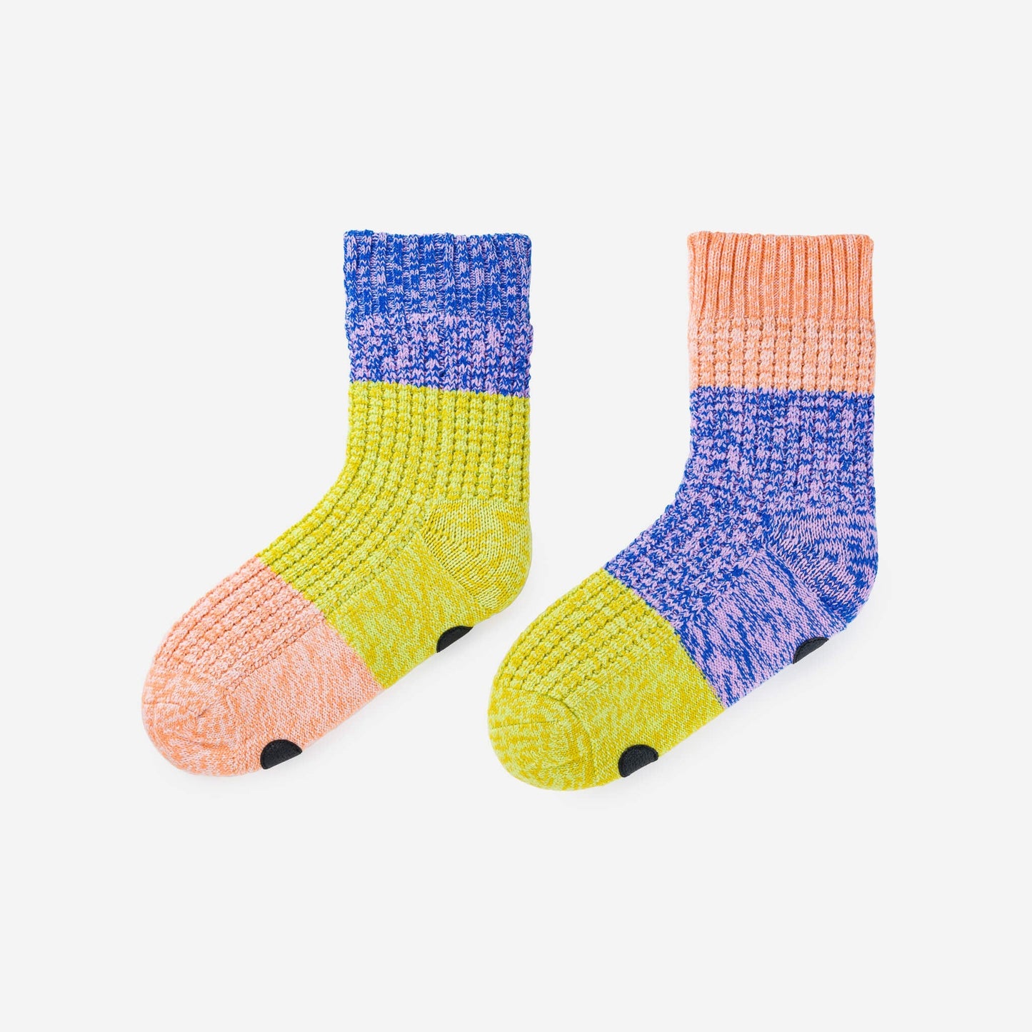 Trio Waffle House Socks - Peach Cobalt