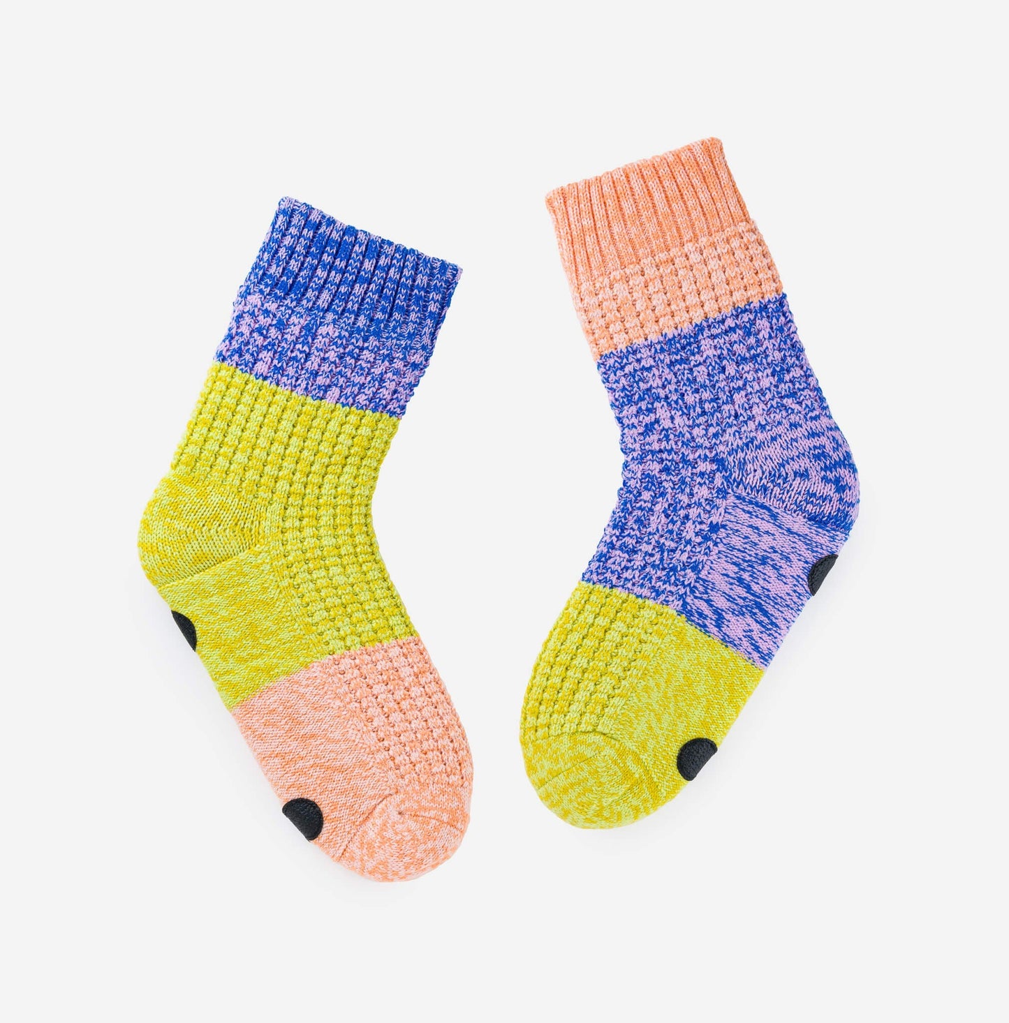 Trio Waffle House Socks - Peach Cobalt
