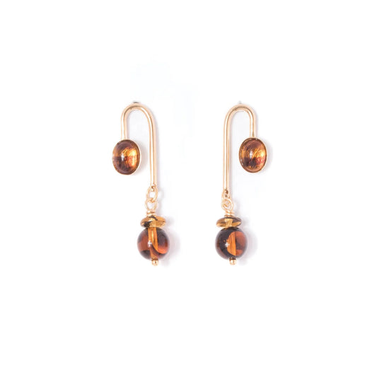 Tortoise Asymmetrical Arch Earrings