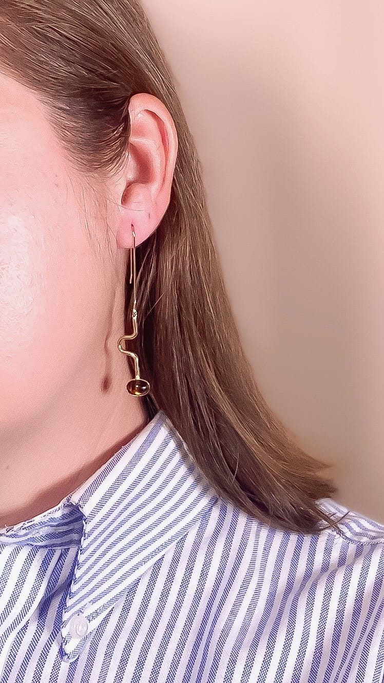 Tortoise Contour Drop Earrings