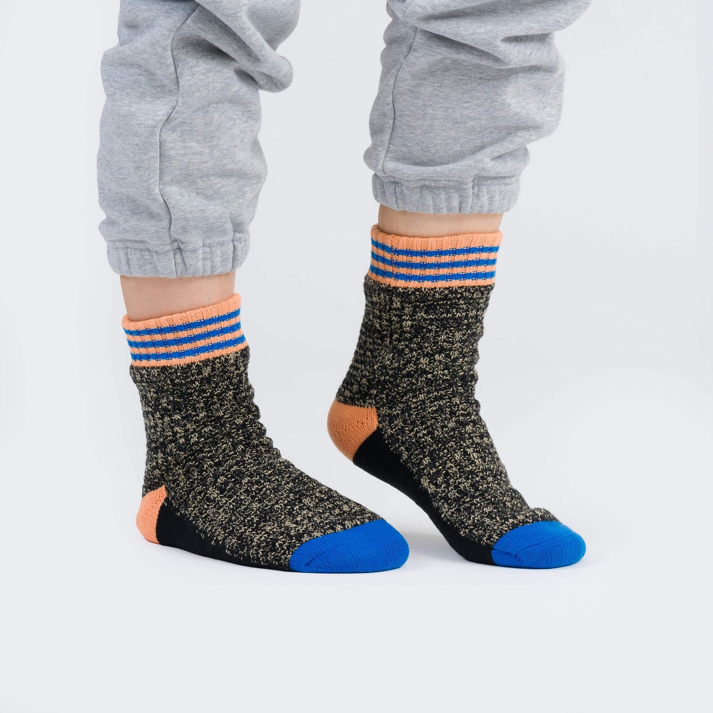 Varsity Knit House Socks - Black