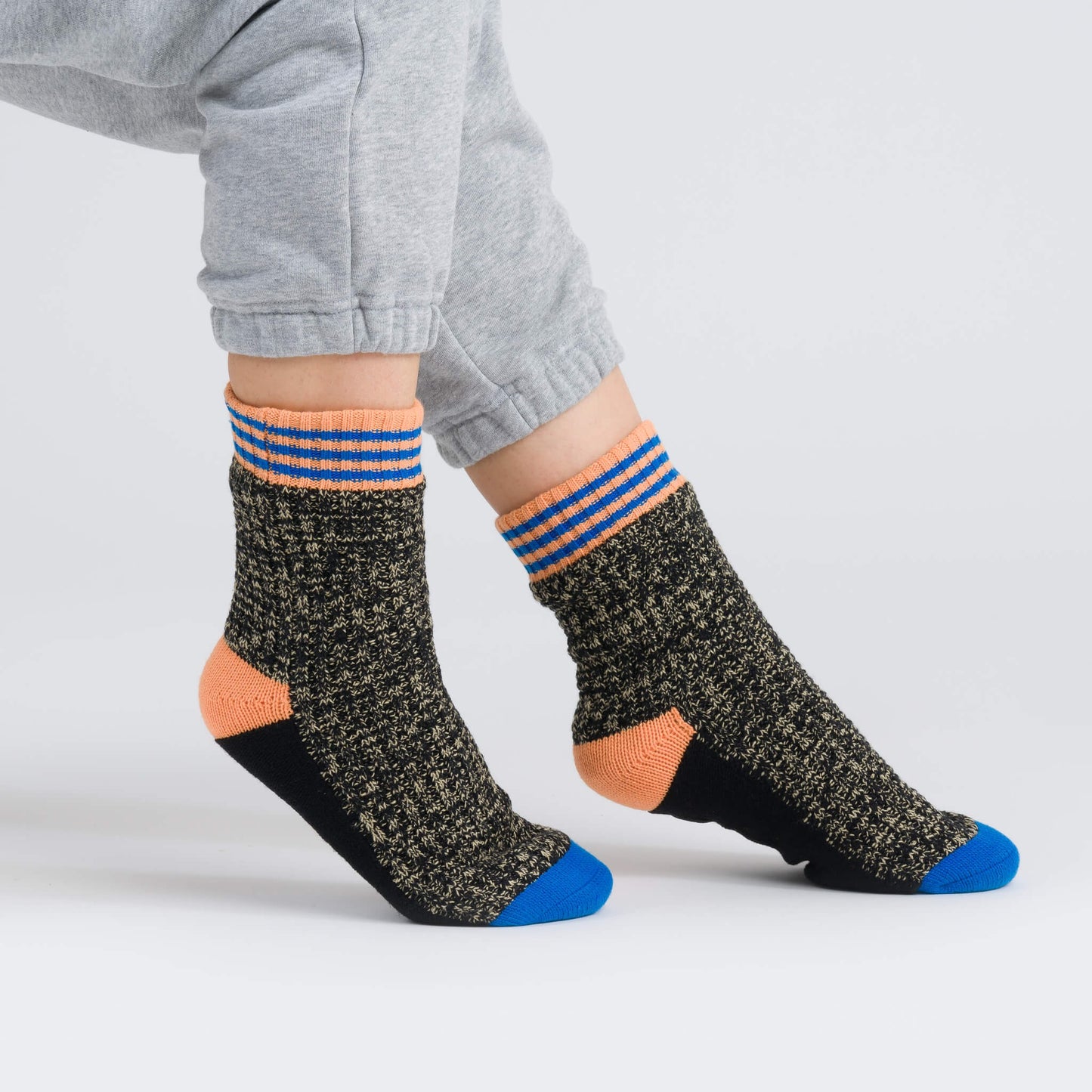 Varsity Knit House Socks - Black