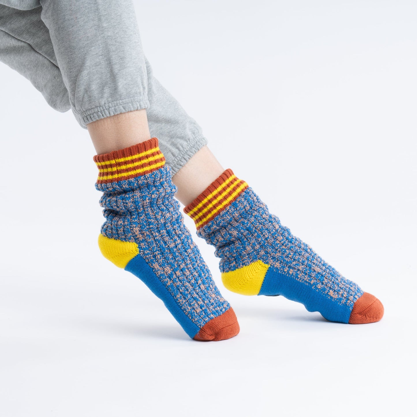 Varsity Knit House Socks - Cobalt