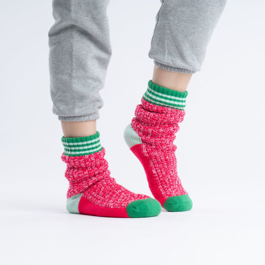 Varsity Knit House Socks - Fuchsia