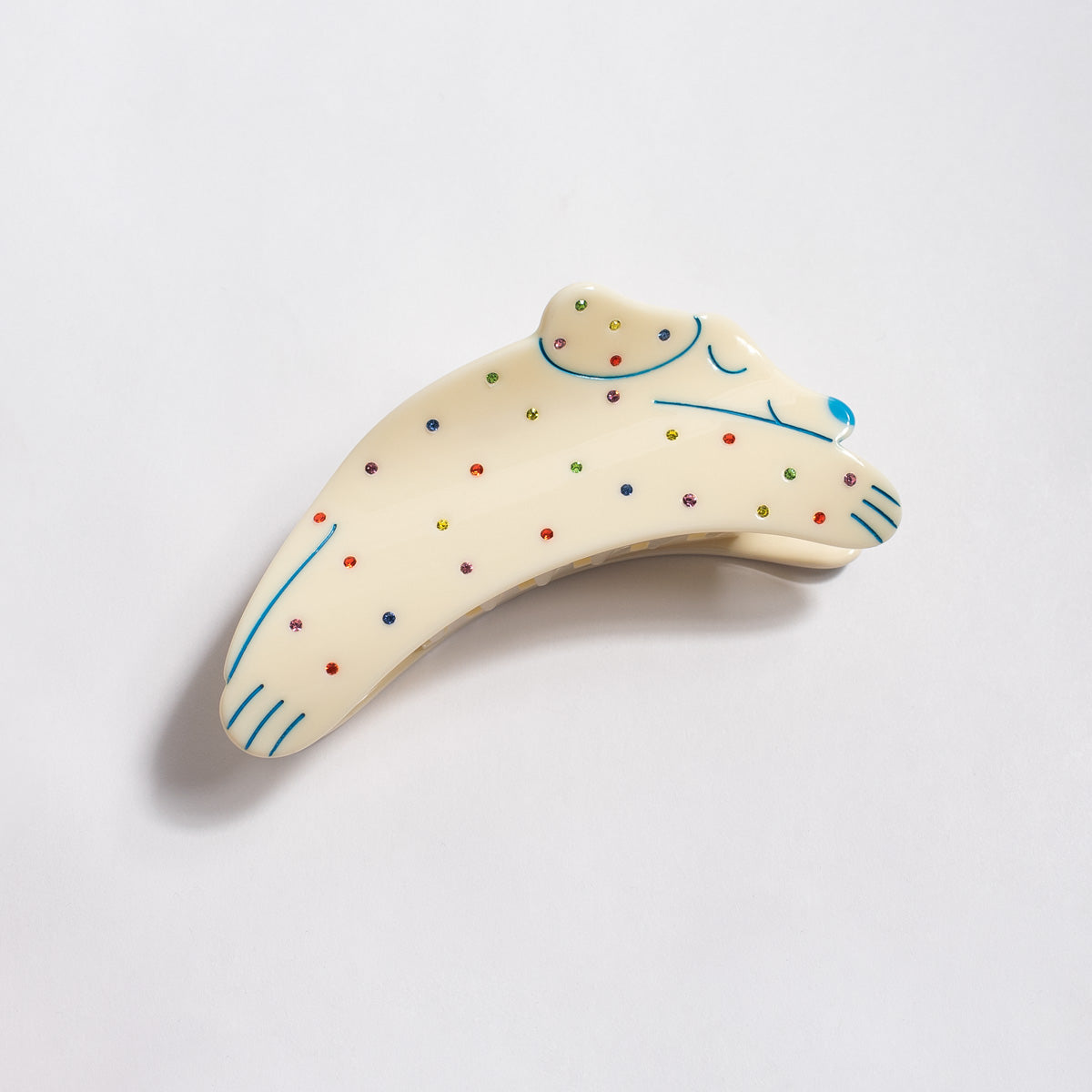 Pride Puppy Rainbow Rhinestone Hair Claw
