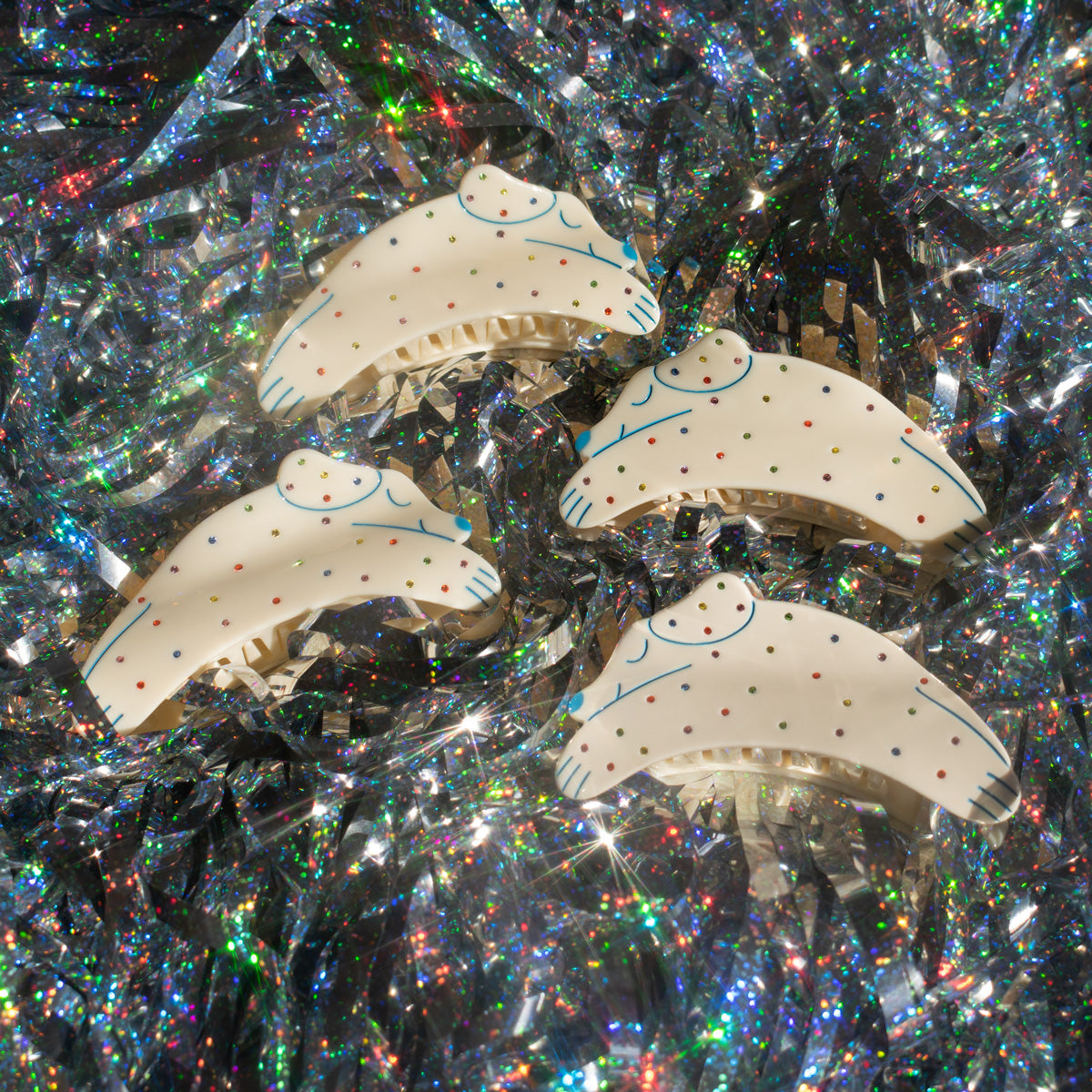 Pride Puppy Rainbow Rhinestone Hair Claw