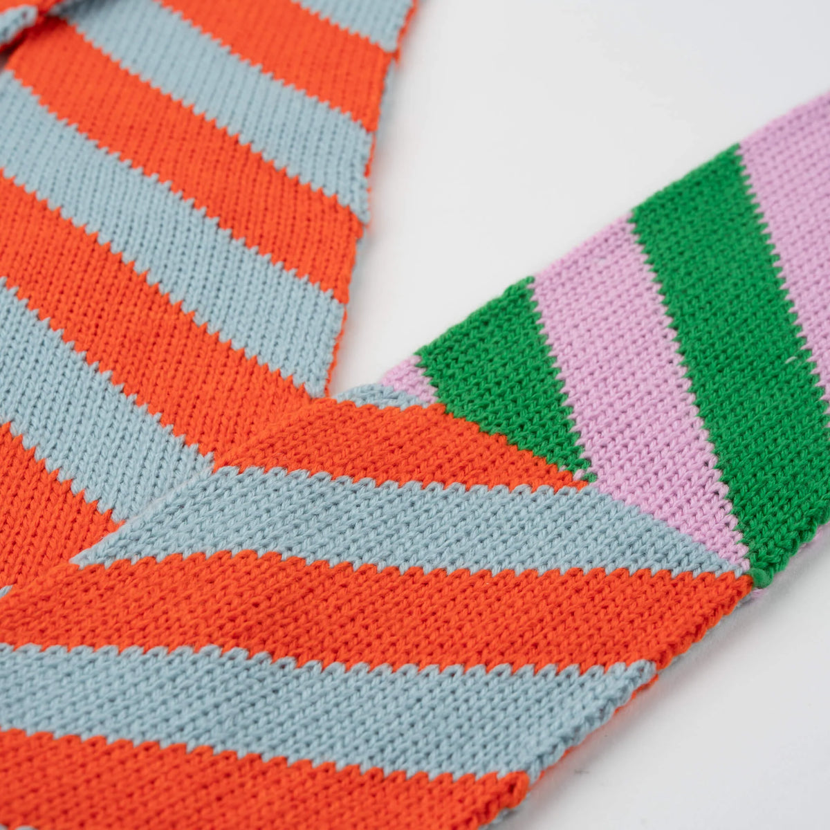 Zipper Stripe Ribbon Scarf - Poppy Stone Blue