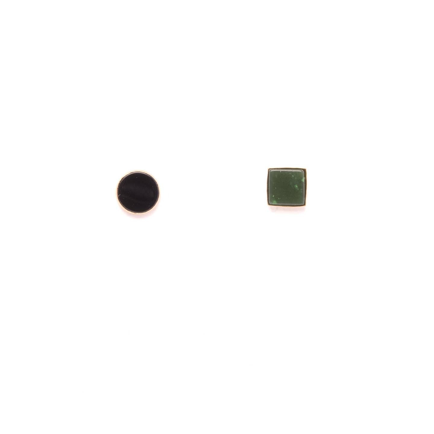 Onyx + Wyoming Jade Mismatched Studs
