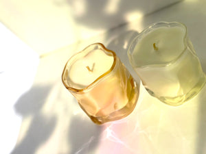 Choice Blooms Wavy Glass Candle | Moss + Amber