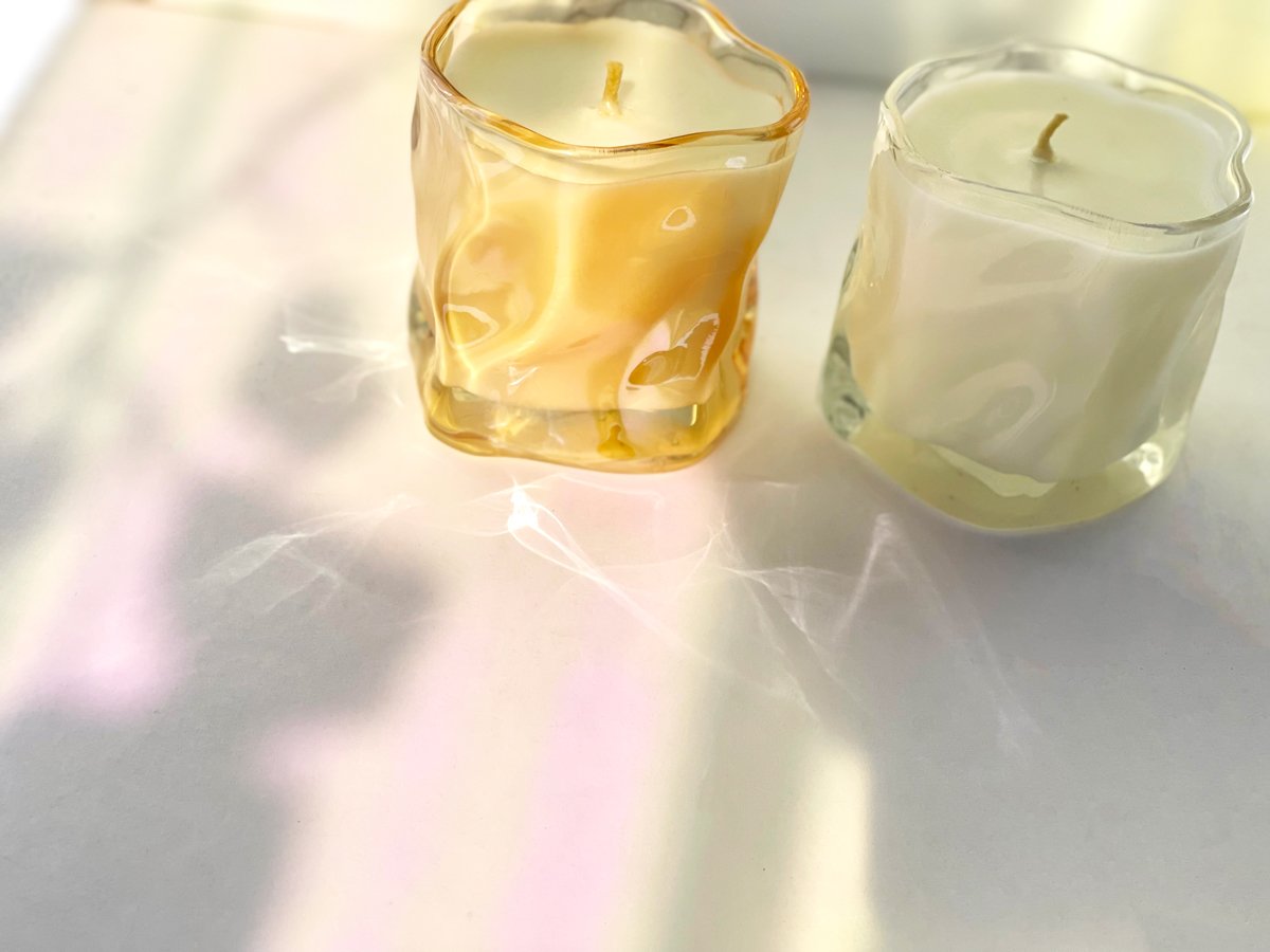 Choice Blooms Wavy Glass Candle | Moss + Amber