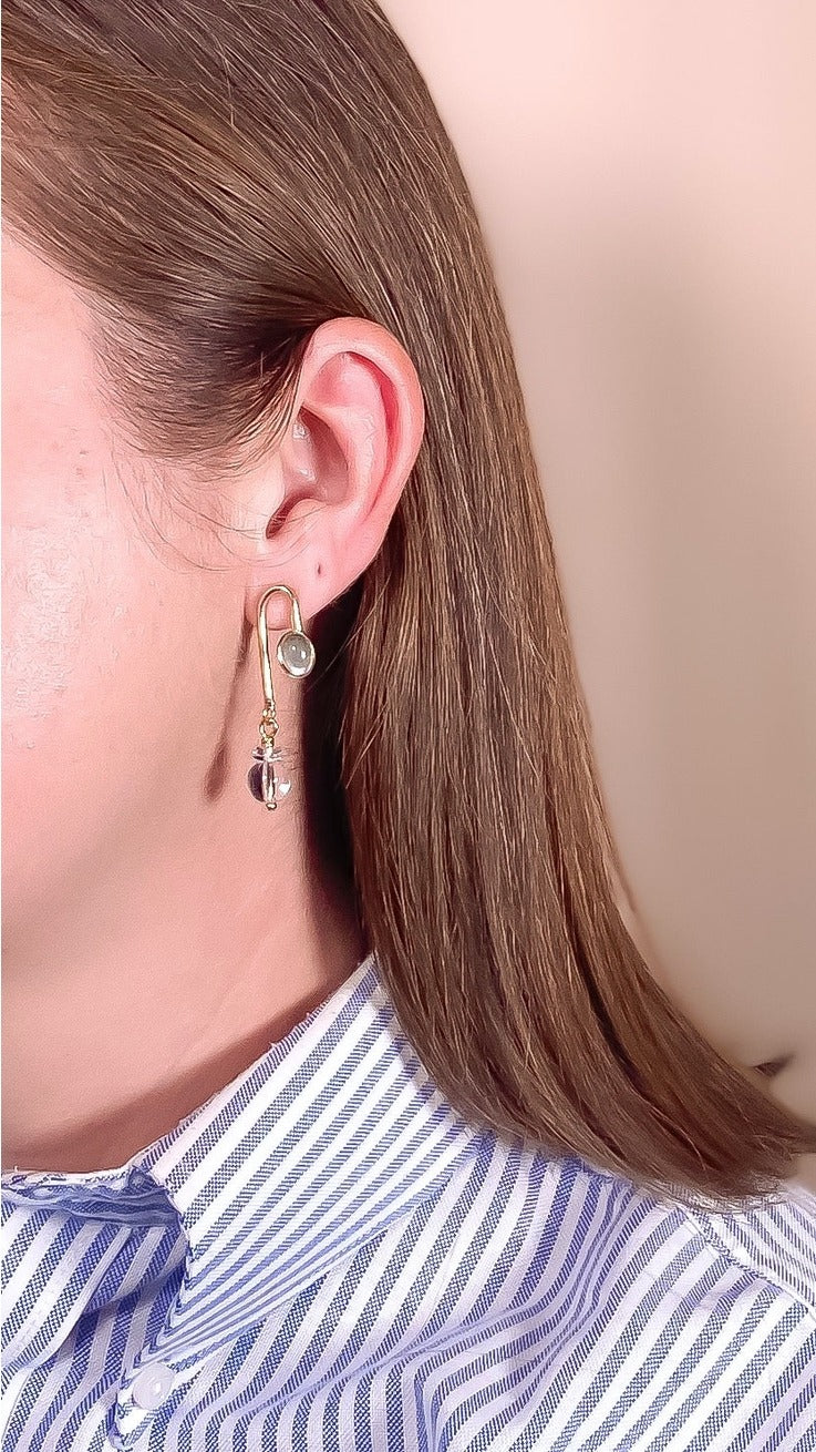 Crystal Asymmetrical Arch Earrings