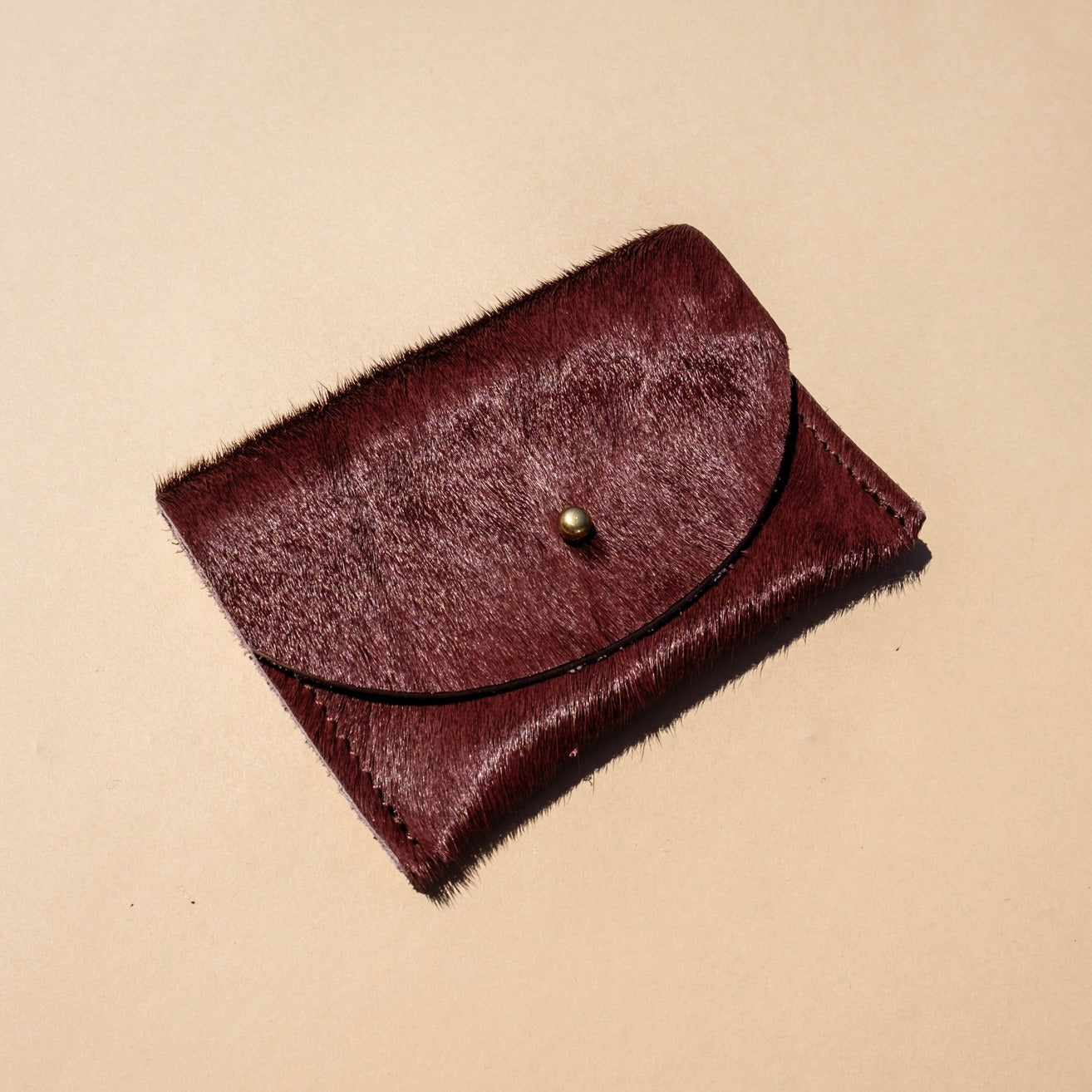 Cardholder - Plum Hair on Hide
