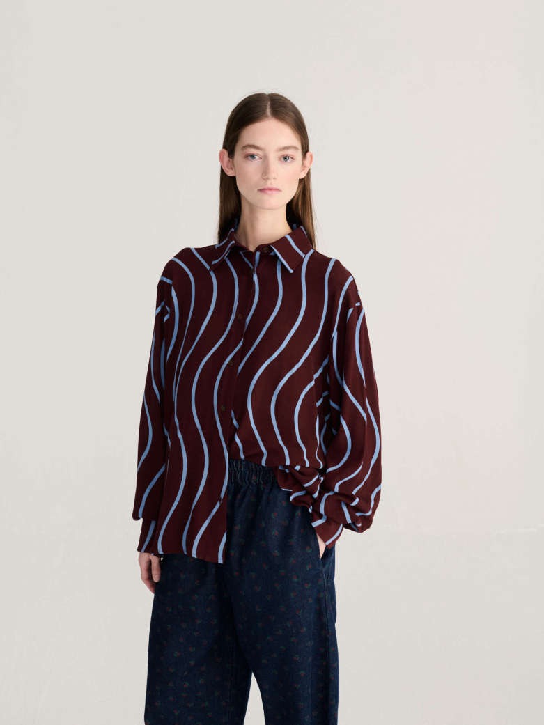 Wavy Stripes Fluid Shirt