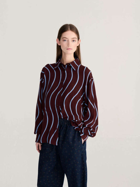 Wavy Stripes Fluid Shirt