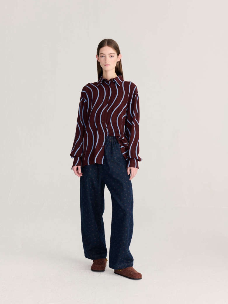 Wavy Stripes Fluid Shirt