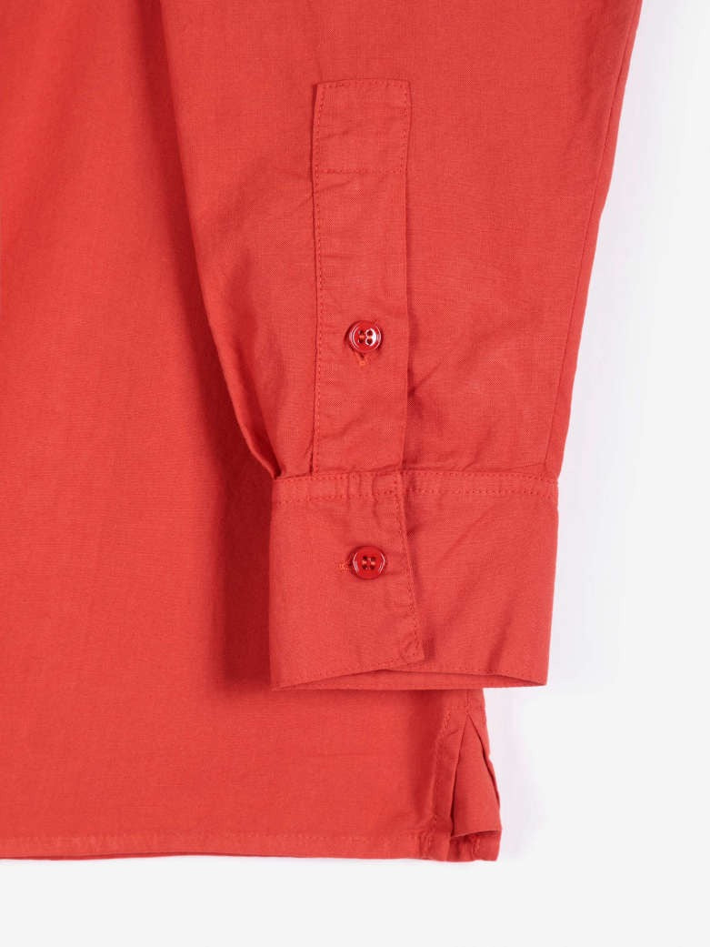 Red Flower Embroidery Poplin Shirt