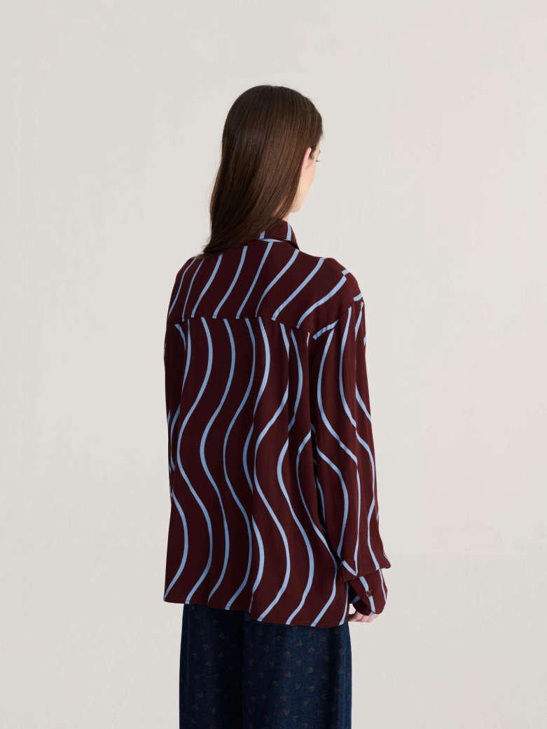Wavy Stripes Fluid Shirt