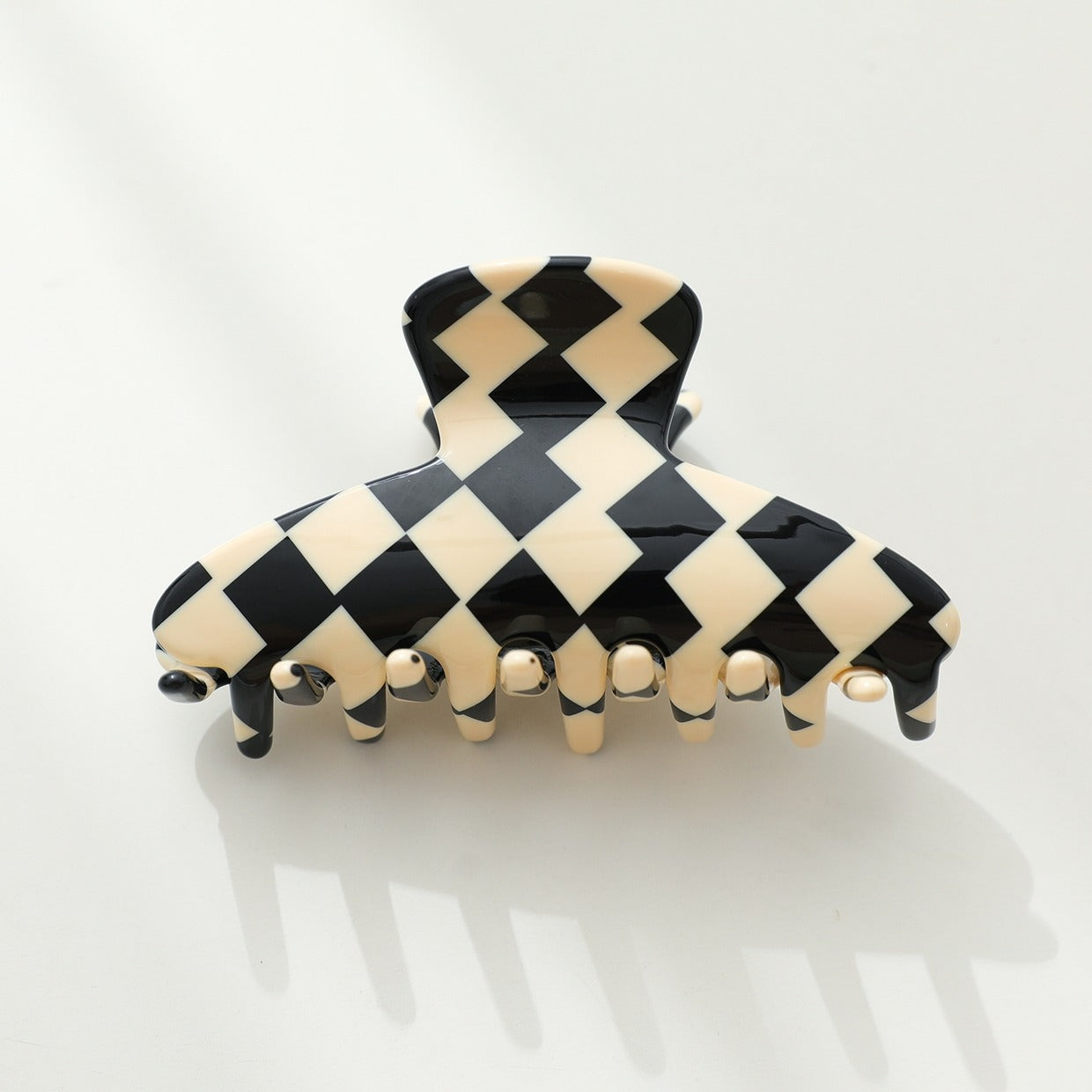 Checked Claw Clip - Long