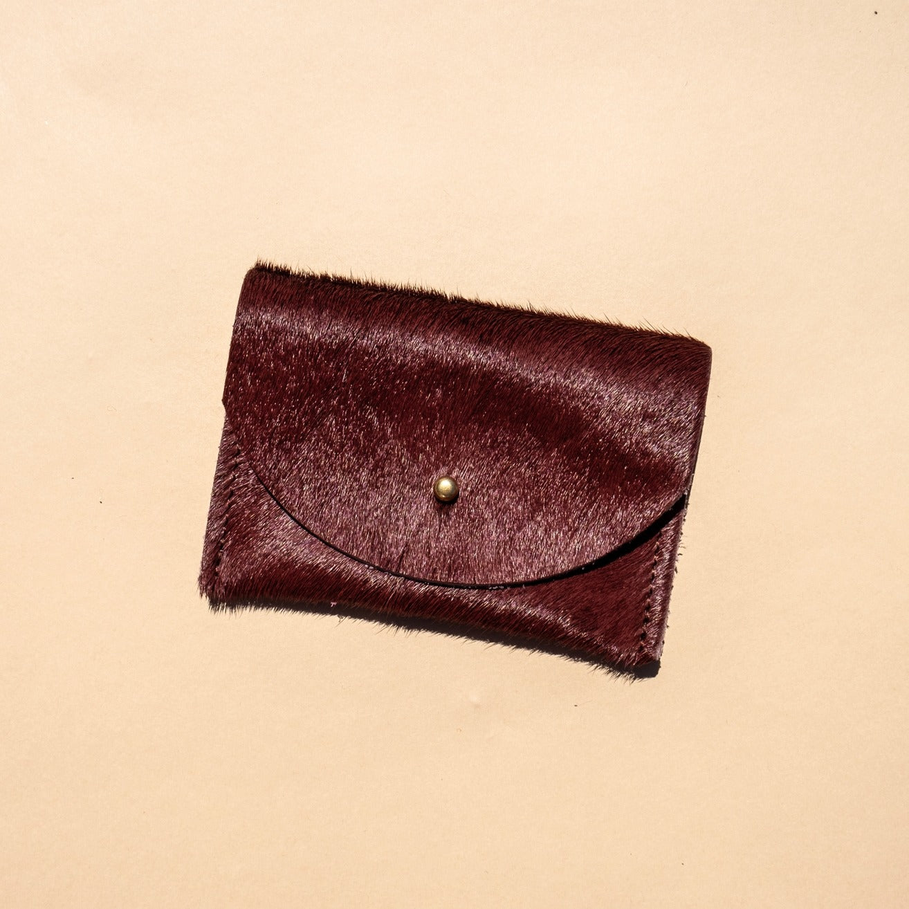 Cardholder - Plum Hair on Hide