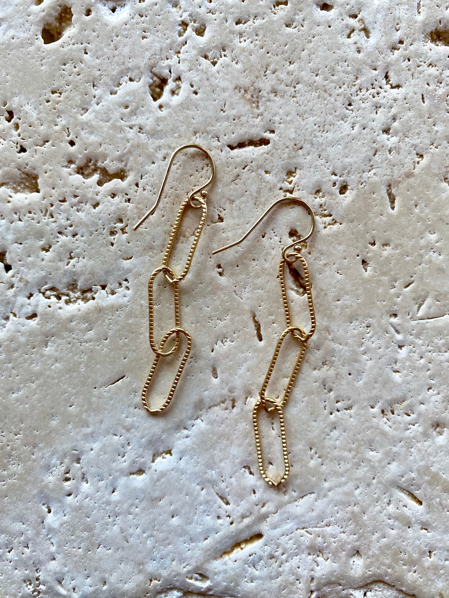 Large Link Paperclip Chain Drop Earrings 14K Gold Fill - 3 Links