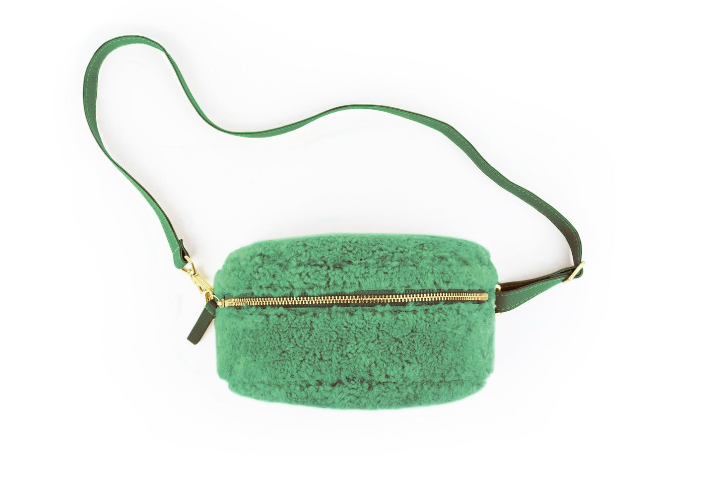 Mint Shearling Bum Bag