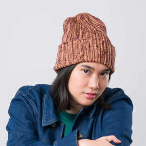 Space Mix Knit Beanie - Burgundy + Siena