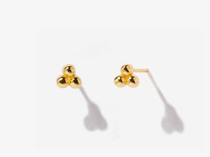 Spheres Cluster Studs in 14K Gold Over Sterling Silver