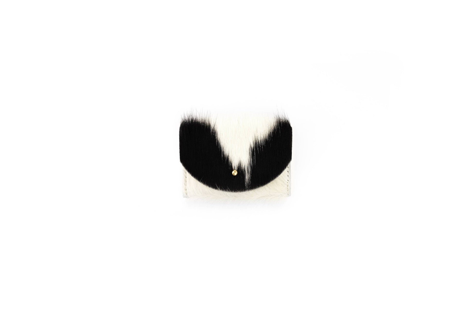 Cardholder - Black + White Hair on Hide