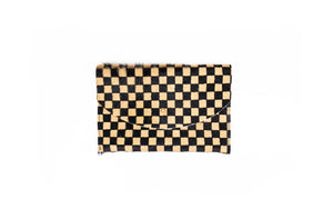 Envelope Pouch - Tan Checkered Hair on Hide