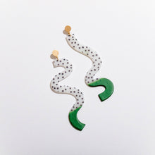 Dipped Squiggle Earrings: Green