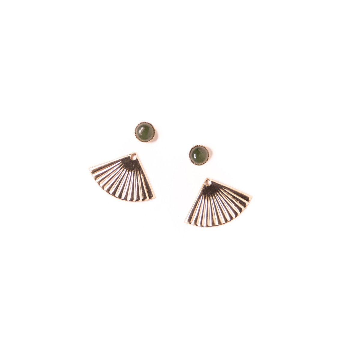 Gemstone Mini Pleat Jacket Earrings