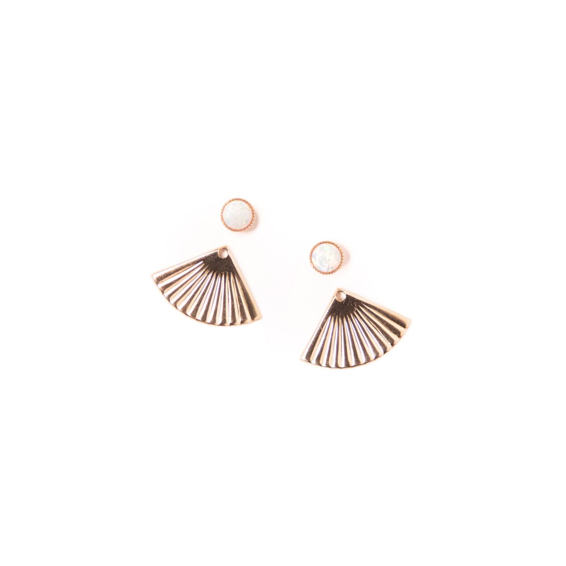 Gemstone Mini Pleat Jacket Earrings