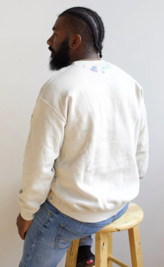 Rainbow Speckle Off-White Crew