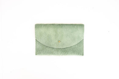 Envelope Pouch - Seafoam Hair on Hide