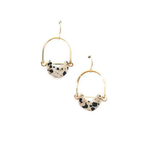 Dalmatian Jasper Mini Eclipse Earrings